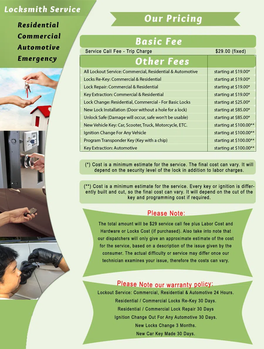 Glenside PA Locksmith Store Glenside, PA 215-239-3009 - price-list-c-22